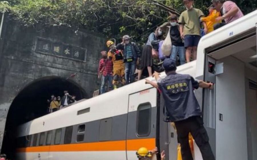 Dozens killed as train crashes and derails in Taiwan tunnel