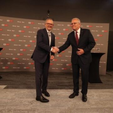 Anthony Albanese and Scott Morrison trade barbs at first leaders’ debate